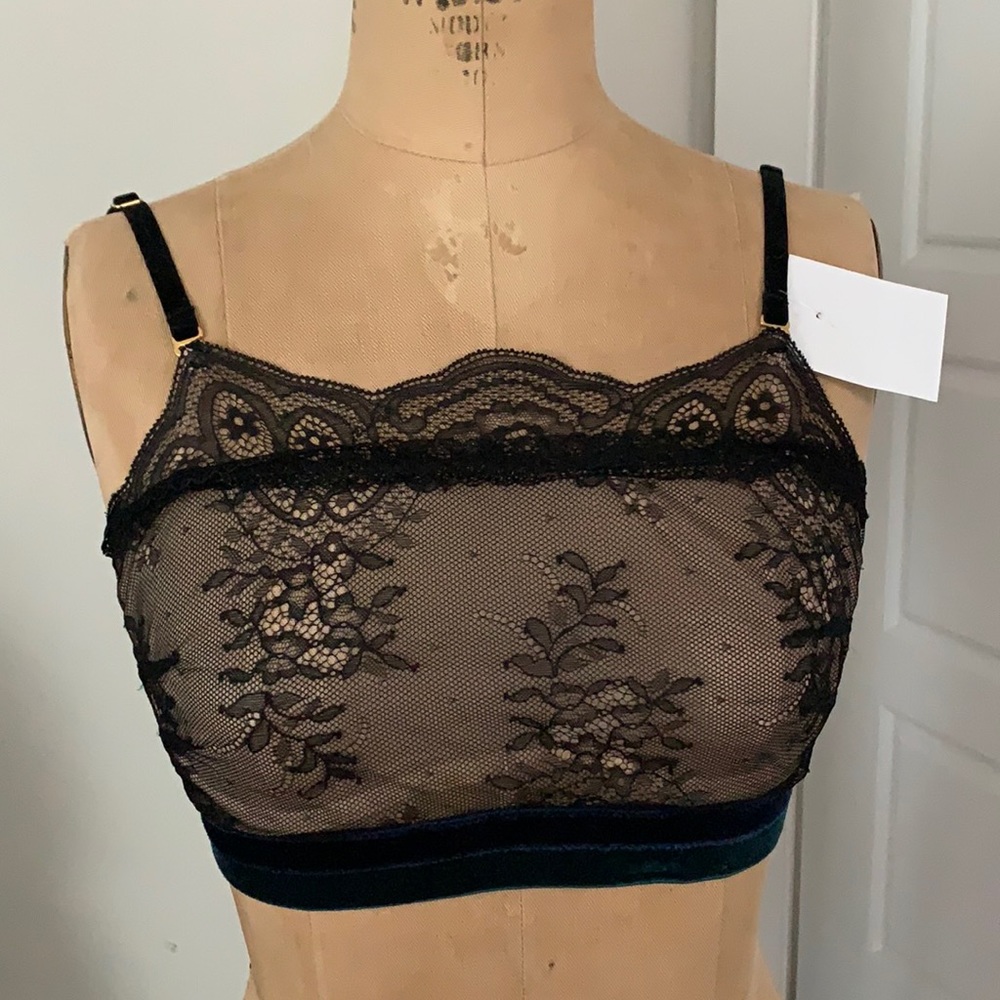 Ellipse Lingerie lace velvet underwire bra 32B